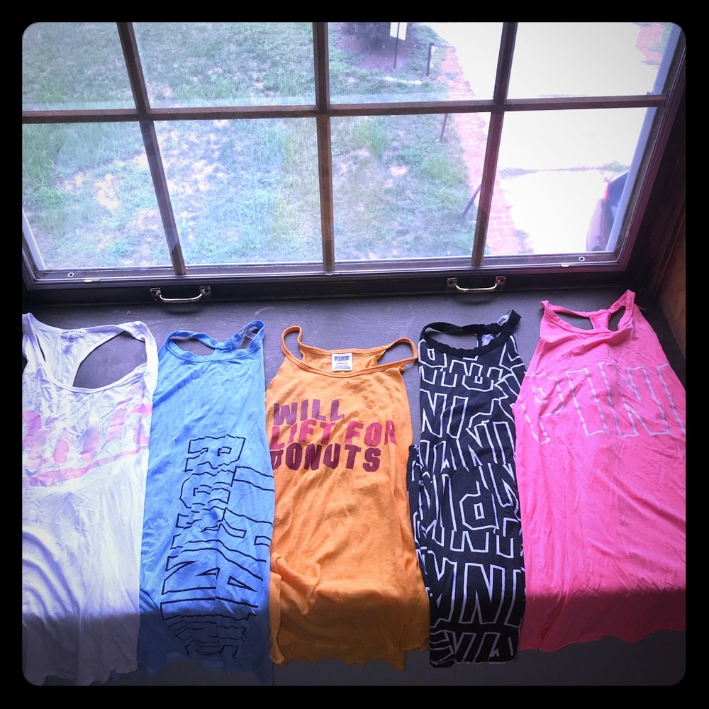 Victoria’s Secret Pink Bundle. 5 workout tops.